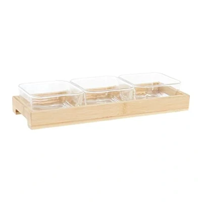Afbeelding van Snackdienblad DKD Home Decor 31,5 x 11 6 cm Kristal Natuurlijk 280 ml