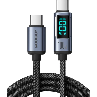 Afbeelding van Joyroom Oplader USB C naar Kabel met Display 100W 1.2 Meter