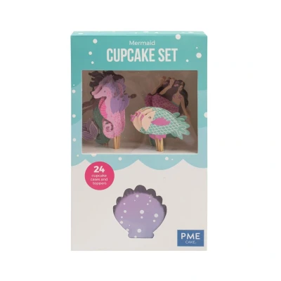 Afbeelding van PME Cupcake Set Mermaid 24st.