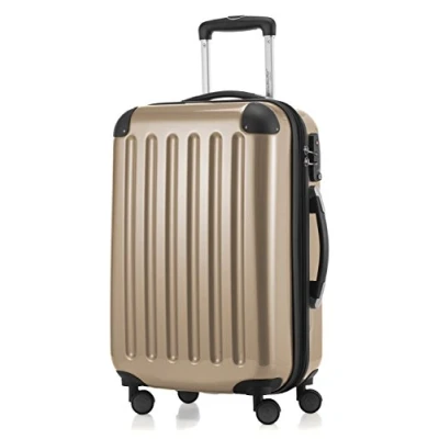 Afbeelding van HAUPTSTADTKOFFER Alex 4 dubbele wielen handbagage hardshell uitbreidbare koffer 55 cm trolley, TSA, champagne