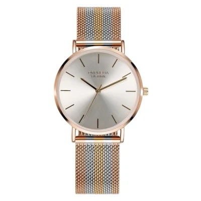 Afbeelding van Orphelia Fashion dameshorloge analoog Milano, Roségoud/zilver/goud, armband