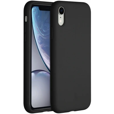 Afbeelding van Accezz Hoesje Geschikt voor iPhone Xr Siliconen Liquid Silicone Backcover Zwart