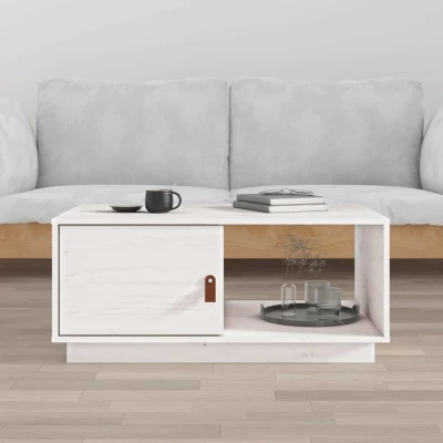 Afbeelding van Salontafel 80x50x35,5 cm massief grenenhout wit