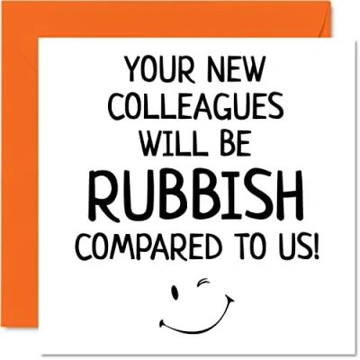 Afbeelding van Grappige wenskaart voor collega&#039;s, vrouwen, mannen New Colleague Will Be Rubbish Sorry Your Leaving Good Luck In Job 145 mm x