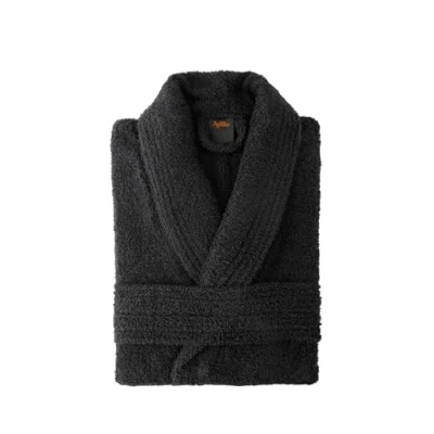 Image de Top Towel Elegant Peignoir unisexe pour adulte, Noir, L