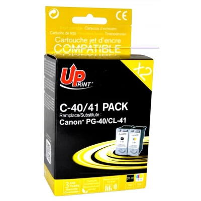 Image de UPrint C 40/41 pack de 2 noir, couleur (cyan, magenta, jaune) remanufacturé cartouche d&#039;encre (alternative for: Canon CL 41, PG40)