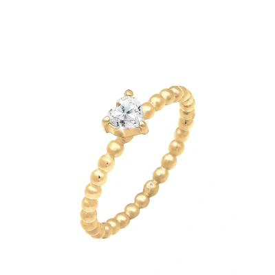 Afbeelding van Elli Heart Classic Ring goldcoloured, Dames, Maat: 54, Gold coloured