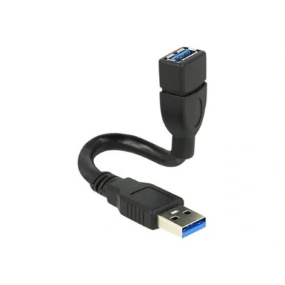 Image de Delock ShapeCable Rallonge de câble USB type A (F) pour (M) 3.0 15 cm noir