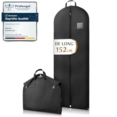 Afbeelding van Bruce.® Premium kledinghoes (152 x 60 cm), hoogwaardige herenkostuumhoes voor pak, jas en jurk, ademende reizen opbergen