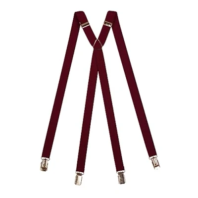 Afbeelding van Olata Dunne X vormige bretels in klassieke stijl met volledig verstelbare klemmen 2 cm, Bourgondië Rood