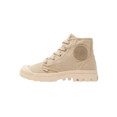 Afbeelding van Palladium Vegan Pampa Sneakers hoog, Dames, Maat: 39, Sahara/ecru Textiel