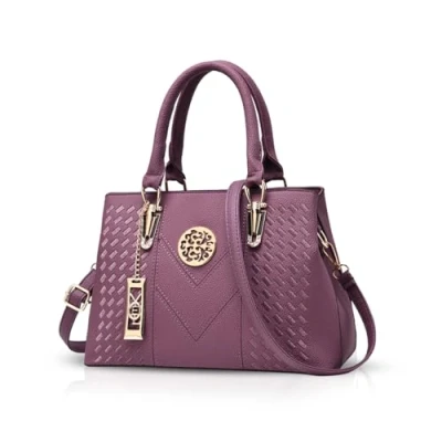 Afbeelding van NICOLE &amp; DORIS Elegante dameshandtas, schoudertas, klassieke tas, handtassen, PU leer, werktas, modieus, Paars., Handtas