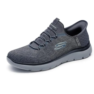 Afbeelding van Skechers Summits KEY PACE Instappers, Heren, Maat: 39.5, Charcoal/black Textiel