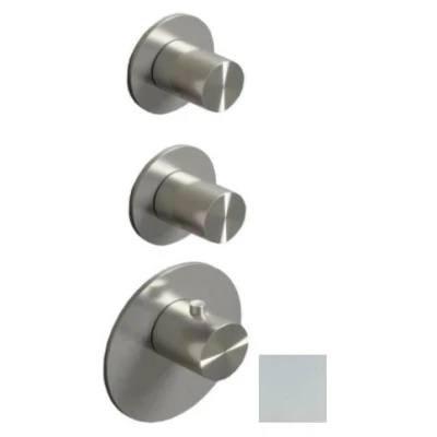 Afbeelding van SB AESTHETICS Round Inbouw thermostaatkraan met 2 uitgangen / x stopkraan mat wit 1208954948