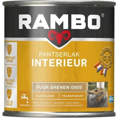 Afbeelding van Rambo Interieur Lak Transparant Zijdeglans Puur Grenen 0805 0,75 liter