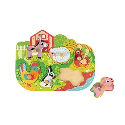 Image de Puzzle Janod Happy Farm 6 pièces