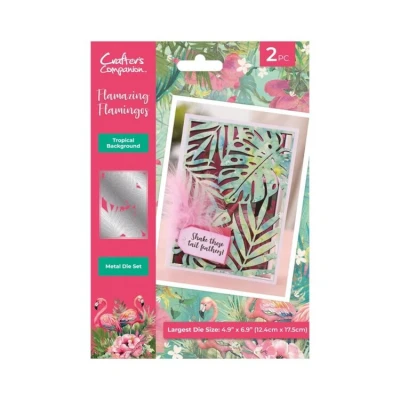 Afbeelding van CC Flamazing Flamingos Snijmallen Tropical Background