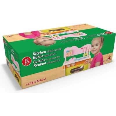 Afbeelding van Marionette Houten Speelgoed Keuken inclusief 10 Accessoires
