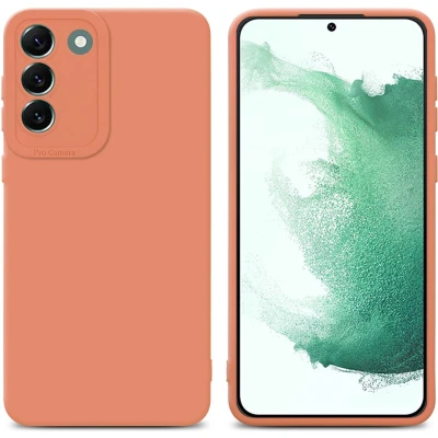 Afbeelding van Cadorabo Hoesje geschikt voor Samsung Galaxy S22 PLUS in Fluid LICHT ORANJE Beschermhoes gemaakt van flexibel TPU silicone Cover Case