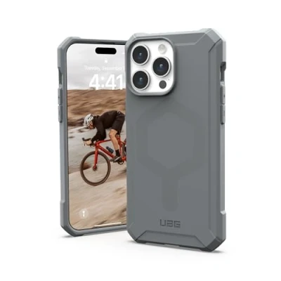 Afbeelding van Urban Armor Gear Essential MagSafe Backcover Apple iPhone 15 Pro Max Zilver compatible