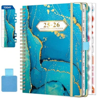 Afbeelding van NEYSA Agenda 2025 2026, weekkalender voor juli juni 2026 (12 maanden), A5, schoolagenda met penlus, bladwijzer en planstickers (blauw)