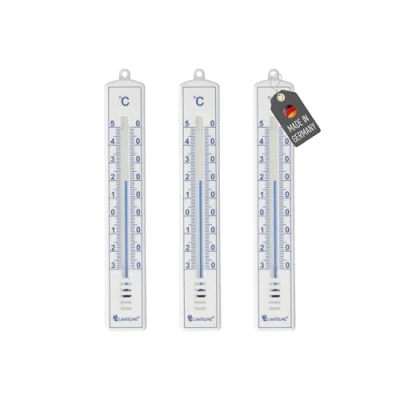 Afbeelding van Lantelme 8957 Set van 3 analoge tuinthermometers, weerbestendig, voor binnen en buiten, wit