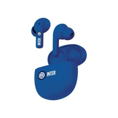 Afbeelding van TECHMADE Inter, draadloze in ear hoofdtelefoon met dubbele microfoon, officiële Inter oplaadbox, zwart/blauw
