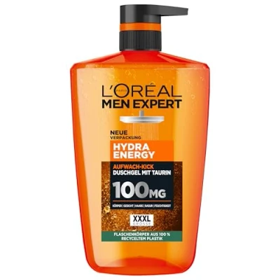 Afbeelding van L&#039;Oréal Men Expert XXXL douchegel en shampoo voor mannen, douchebad het reinigen van lichaam, haar gezicht, lichaamsverzorging mannen langdurige frisheid met taurine, hydra