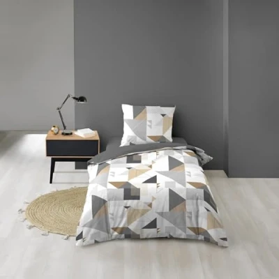 Afbeelding van douceur d&#039;intérieur, Trigone, 2 delige set (140 x 200 cm), bedrukte microvezel