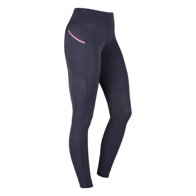 Image de KNHS Legging d&#039;Équitation Silicone Fond de Peau Bleu
