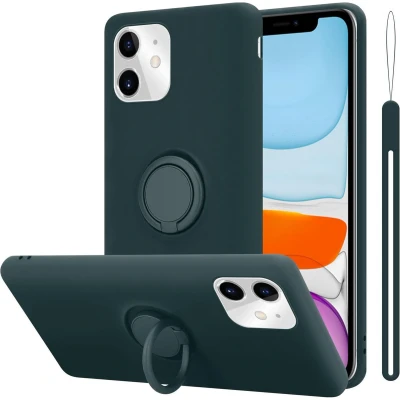 Afbeelding van Cadorabo Hoesje geschikt voor Apple iPhone 11 in LIQUID GROEN Beschermhoes van flexibel TPU silicone Case Cover met ring