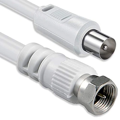 Afbeelding van 1aTTack, coaxiaal/SAT aansluitkabel (F stekker op coaxiale stekker, 2,5 m), wit