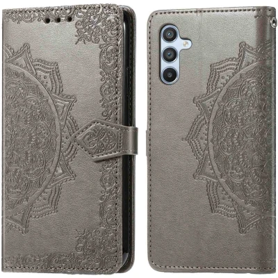 Afbeelding van imoshion Hoesje Geschikt voor Samsung Galaxy A36 Met Pasjeshouder Mandala Bookcase Grijs