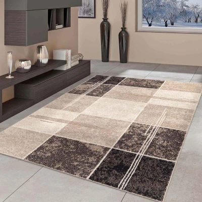 Afbeelding van Modern Vloerkleed City Chic Geblokt Bruin 160x220 Cm