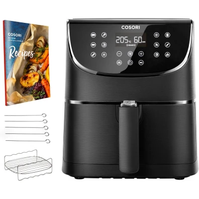 Afbeelding van Cosori Airfryer XL Heteluchtfriteuse 5.5 liter 11 programma&#039;s Inclusief Spiezenrek en 5 Spiesjes Zwart