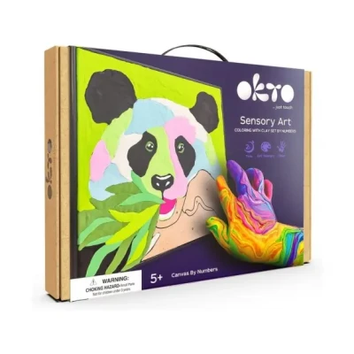 Afbeelding van Okto clay DIY 3D Kunstwerk met foamklei, Panda, 2000, 30x30cm