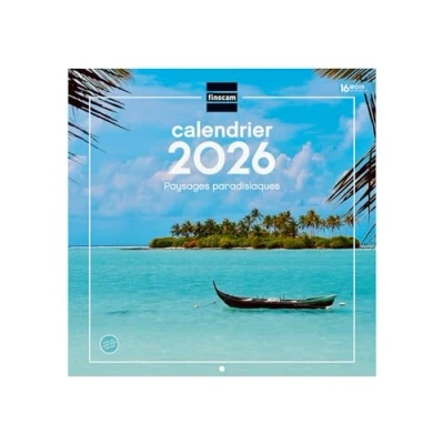 Afbeelding van Finocam Wandkalender 2026, 30 x cm, 1 maand per pagina januari december 2026 + zeven 2025 (4 maanden) verminderd Kalender Franse paradijselijke landschappen