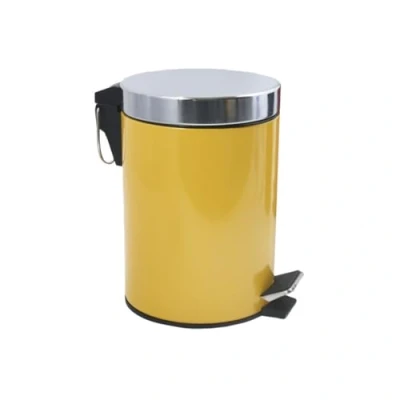 Afbeelding van MSV Prullenbak/pedaalemmer metaal saffraan geel 3 liter 17 x 25 cm Badkamer/toilet