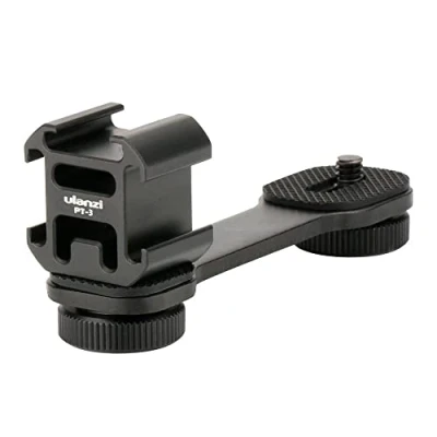 Afbeelding van Ulanzi PT 3 Triple Cold Shoe Mount voor Gimbal, Camera en Smartphone Rig Lichtgewicht Universeel Aluminium Zwart