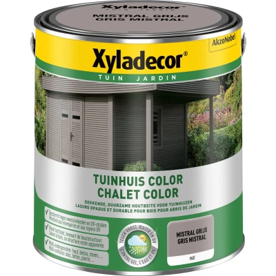 Afbeelding van Xyladecor Color houtbeits tuinhuis 2,5l mistral grijs