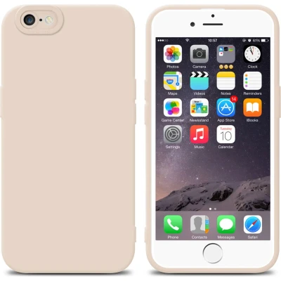 Afbeelding van Cadorabo Hoesje geschikt voor Apple iPhone 6 / 6S in Fluid CREAM Beschermhoes gemaakt van flexibel TPU silicone Cover Case