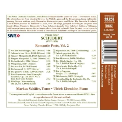 Afbeelding van Ulrich Eisenlohr, Markus Schäfer Schubert: Romantic Poems Volume 2 (CD)