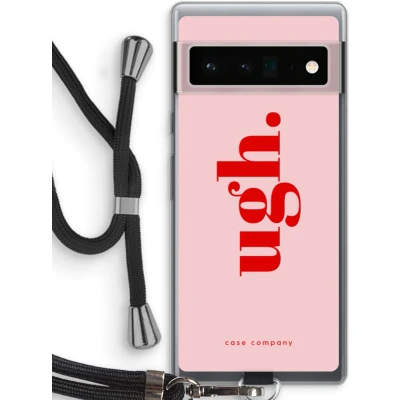 Afbeelding van Case Company® hoesje met Koord geschikt voor Google Pixel 6 Pro Ugh Telefoonhoesje Zwart Bescherming aan alle Kanten en Over de Schermrand