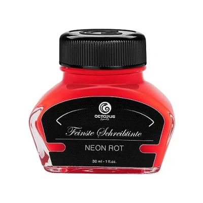 Afbeelding van OCTOPUS fluorescerende markeerstift voor vulpen om te schrijven en markeren, inkt, neonrood, 30 ml