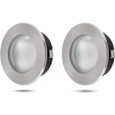 Afbeelding van ADAKAT Set van 2 inbouwspots, volledig metaal, G4, 12 V, glazen deksel