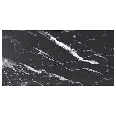 Afbeelding van vidaXL Tafelblad zwart 100x50 cm 6 mm gehard glas marmer design