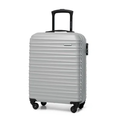 Image de WITTCHEN Valise de voyage Bagage à main cabine rigide en ABS avec 4 roulettes pivotantes Serrure combinaison Poignée télescopique GROOVE Line Taille S Gris