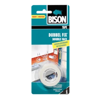 Afbeelding van Bison Dubbel Fix dubbelzijdig tape wit