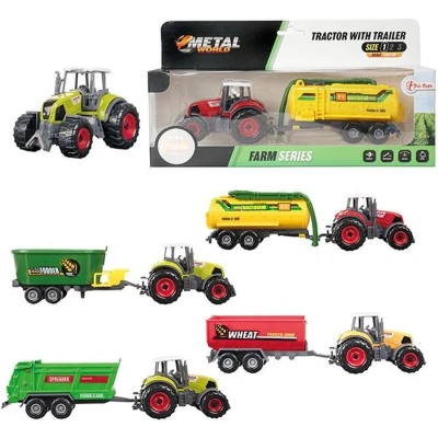 Afbeelding van Toi Toys Metal Tractor met aanhanger
