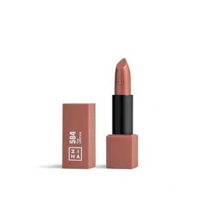 Afbeelding van 3INA MAKEUP veganistisch zonder dierenleed lippenstift 584 licht glimmend nude, romige textuur, ultra gepigmenteerde kleur, magnetische behuizing, vanillegeur